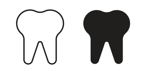 Tooth icons set. Pixel Perfect scalable icons.