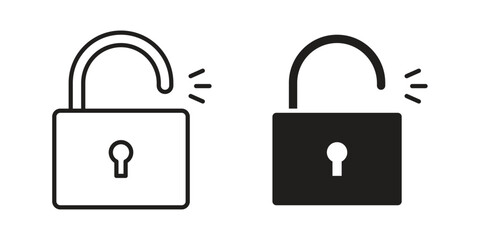 Unlock icons set. Pixel Perfect scalable icons.