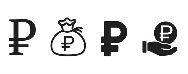 Ruble Currency Money Bag Financial Savings Symbol Economy Wealth Icon