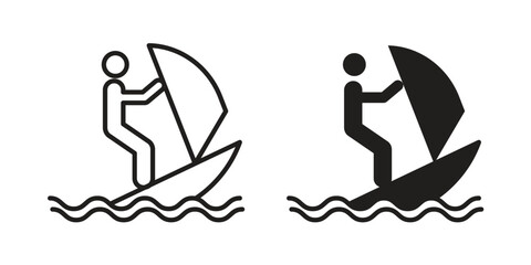 Windsurf icons set. Pixel Perfect scalable icons.