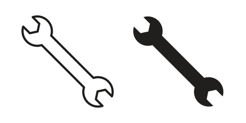 Wrench icons set. Pixel Perfect scalable icons.