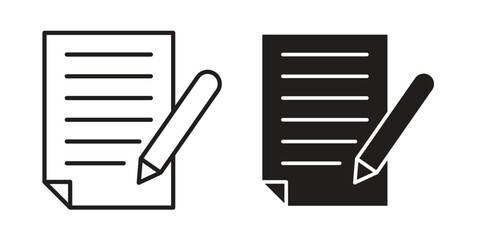 Writing icons set. Pixel Perfect scalable icons.