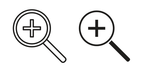 Fototapeta premium Zoom in icons set. Pixel Perfect scalable icons.