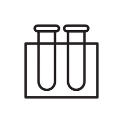 Simple scientific test tubes in a laboratory rack icon representing medical research and chemistry 