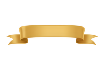 Elegant golden ribbon banner with a clean design on a black background