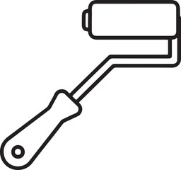 Illustration of a paint roller tool for home renovation and diy projects