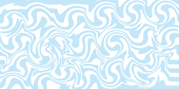 Soothing Sky-Blue Swirl Pattern on White Background: Abstract Organic Flowing Lines for Calming Designs and Creative Projects, Gentle and Serene Zebra Design
