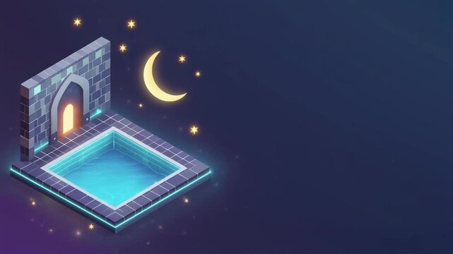 Firefly's isometric mosque burger glow by cosmic pool