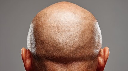 a bald head with a full beard from a side angle, creating an illusion of a different hairstyle due to the pattern of the beard matching the shape of the hairless scalp