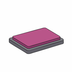 Stylized isometric view of a two-layered rectangular platform with rounded edges