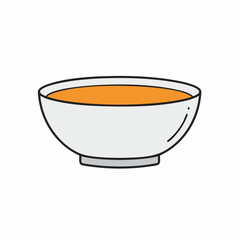 Simple Bowl of Orange Soup, Ready to Eat, Vector Illustration