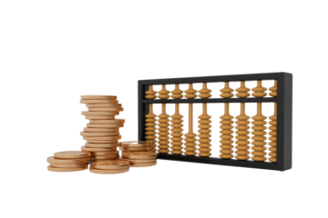 Abacus and Coin Stacks