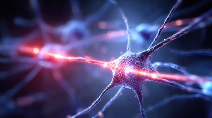 Neural Network Synapse Activity: Visualizing Brain Communication and Neuronal Connections in a Scientific Illustration