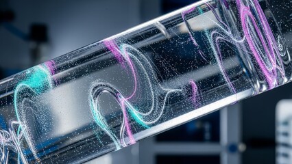 Abstract Fluid Dynamics with Swirling Colorful Particles