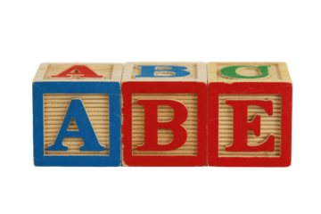ABC blocks on transparent background