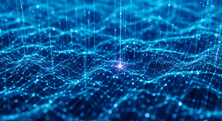 Stunning digital world map visualization highlights global data flow and dynamic network connections across continents with vibrant light beams