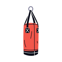 Punching Bag for Boxing as Sport Equipment and Supply Colorful Element Vector Illustration