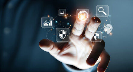 Stunning digital world map visualization highlights global data flow and dynamic network connections across continents with vibrant light beams