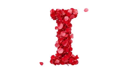 red blob font letter I on Transparency background