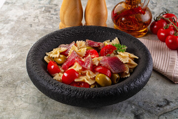 Pasta Farfalle with fresh Tuna fish