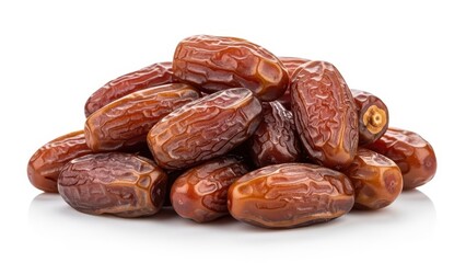 Obraz premium Pile of fresh dates isolated on white