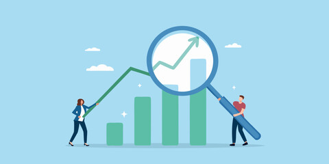 Analyzing growth trends a visual representation of business success and progress