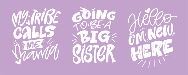 Cute hand drawn doodle lettering quote about little baby. Lettering for t-shirt design, mug print, bag print, clothes fashion. 100% hand drawn vector image.