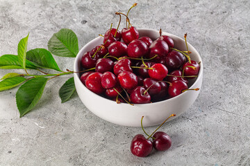 Ripe sweet juicy red cherry
