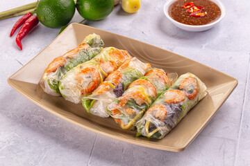 Vietnamese spring roll with prawn