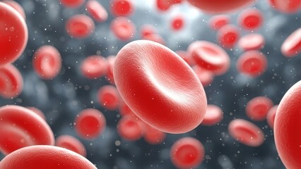 Red blood cells flowing in bloodstream medical and scientific illustration