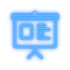 Luminous blue neon presentation chart for a business report or data analytics