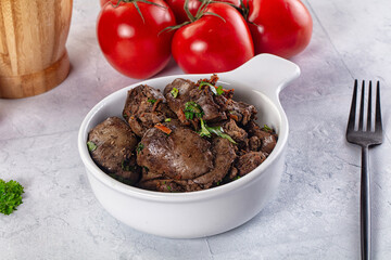 Roasted chicken liver with green onion