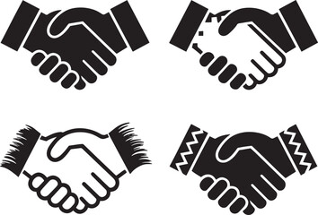 Handshake different styles set design collection isolated on transparent background