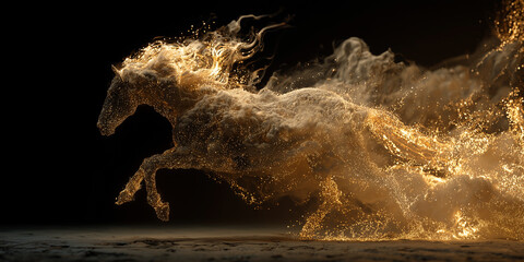 vfx horse running smoke fire