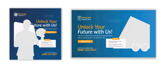 Job Vacancy Banner & Social Media Post Template Career, Hiring Announcement, Thumbnail Design