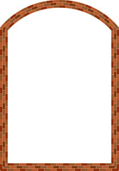 Segmental Arch brick brickwork brown border picture frame vintage retro antique handcraft framework architecture decorative element isolated background 