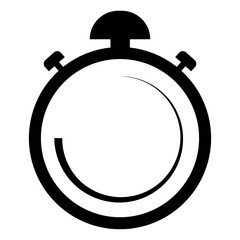 Stopwatch icon, black and white time symbol, minimal productivity design
