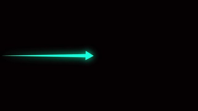 Glowing sine Arrow Motion Animation on Black Background, 4k video