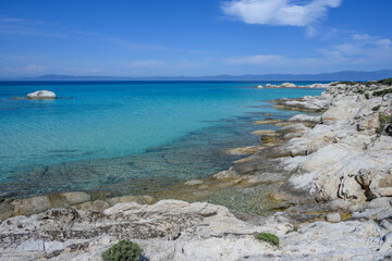 Orange beach (Kavourotrypes, Portokali) in Halkidiki near Sarti, Greece	