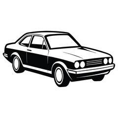 car wrap black and white silhouette on white background