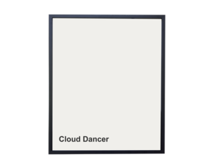 Cloud Dancer, trendy off-white color of the Year 2026. A clean vertical frame.