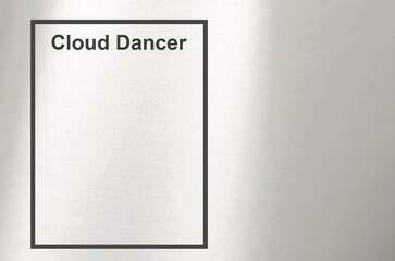 Cloud Dancer, trendy off-white color of the Year 2026. Soft light paper texture with a subtle
