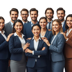 Fototapeta premium Group portrait of diverse business professionals isolated on white isolated on transparent background