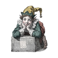 lutin vintage illustration on white background