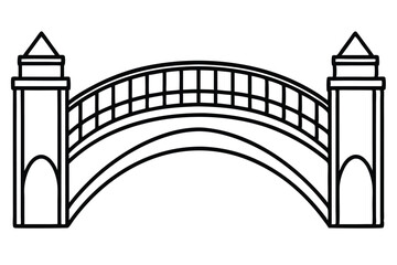 bridge line art black and white line art on white background