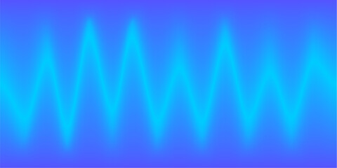 A vibrant abstract background featuring a bright cyan zigzag wave pattern against a deep blue gradient.