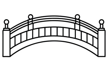 bridge line art black and white line art on white background