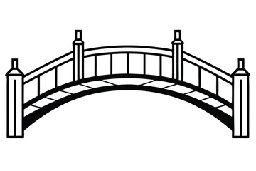 bridge line art black and white line art on white background