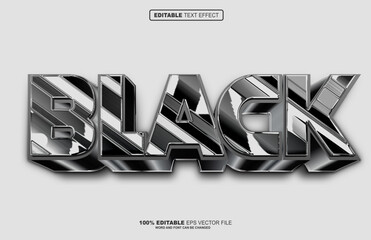Black 3D editable text effect