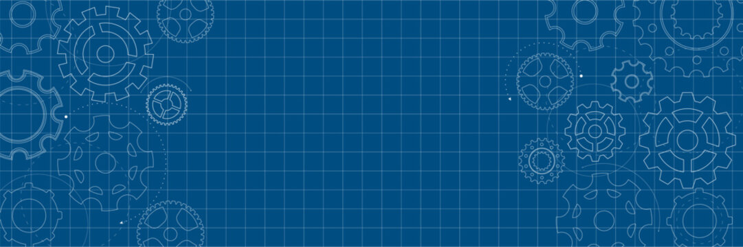 Gear blueprint technical mechanism construction background wheel industry pattern engineering. This design is created with depth and flow. An abstract modern concept for creative projects.